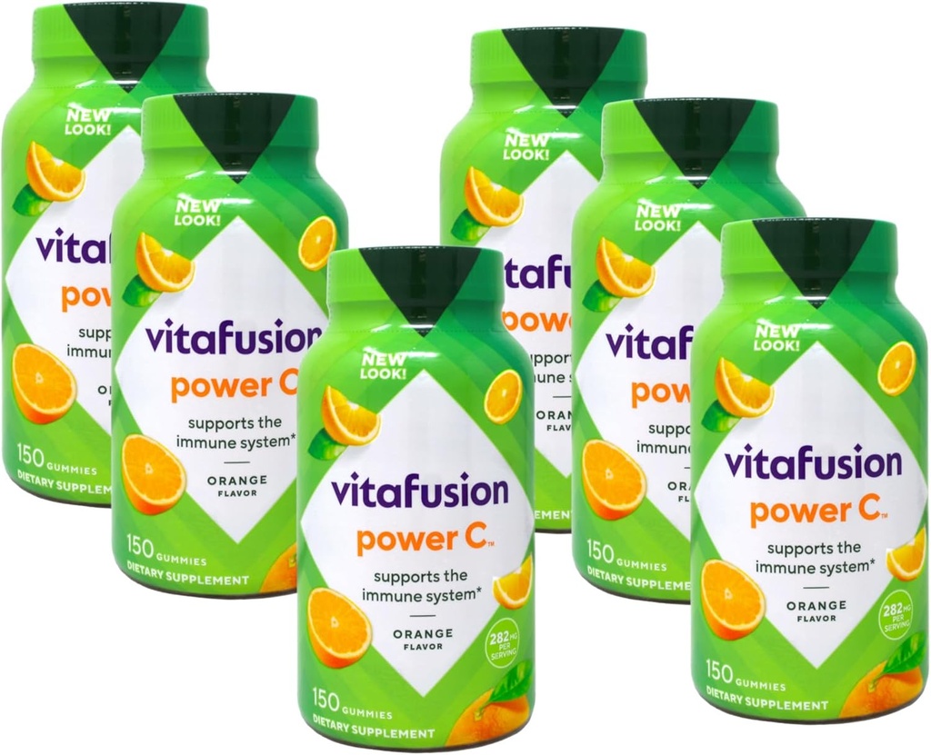 VitaFusion Power C Gummy Vitamíny pro dospělé Absolutně oranžové - 150 ct, balení po 6 ks
