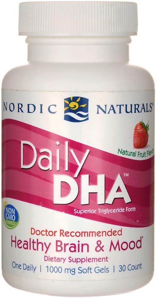 Nordic Naturals - Denní DHA, Zdravá podpora mozku a nálady, 30 měkkých gelů