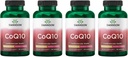 Swanson CoQ10 Kardiovaskulární Brain Energy and Heart Health Antioxidant Support Supplementary 200 mg 90 Kapsle (4 balení)