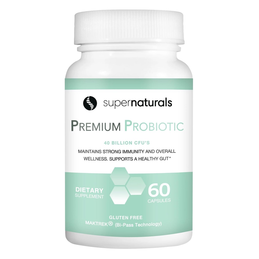 Premium Probiotika, 40 miliard CFU Probiotika pro trávicí zdraví, Vyrobeno s MAKTrek Bipass technologie, Ženy & Mens Probiotika pro Gut zdraví, 60 Probiotické kapsle