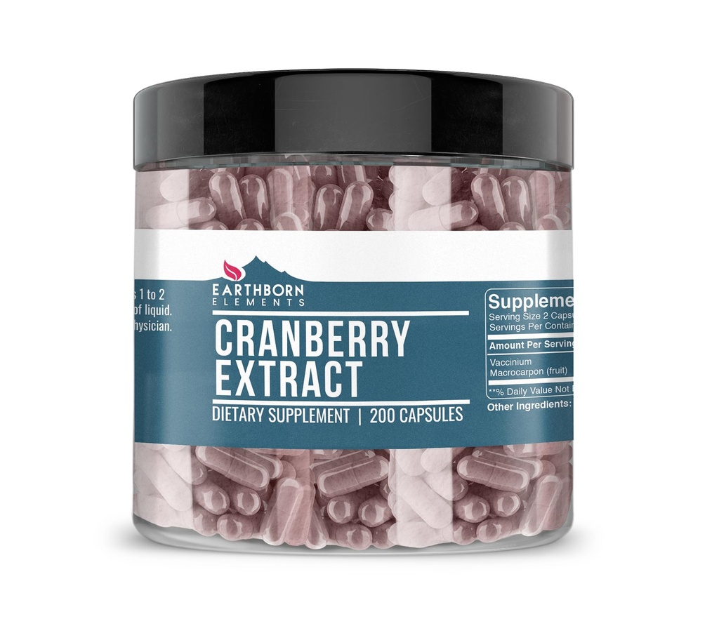 Elements Cranberry Extract 200 Kapsle, Čisté a neředěné, Žádné přísady