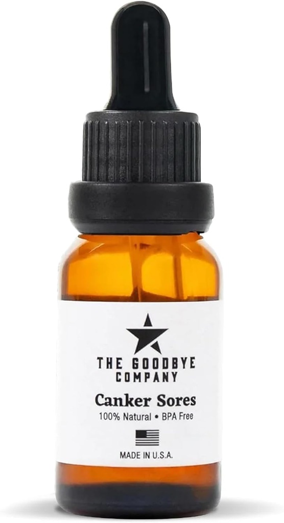 The Goodbye Company Organic Canker Sore Relief Serum, Vegan 15ml - Rychlé přírodní bolest léčení, Jemné ústa Ulcer Soothing s hřebíček, Cilantro & Lavender, Chemical- Free, Vyrobeno v USA