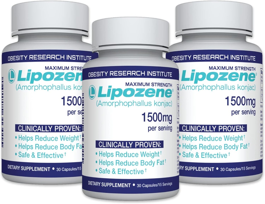 Lipozene dietní pilulky - Úbytek hmotnosti dodatek - Dodává Appetite- Tři láhve 90 Kapsle v Celkem