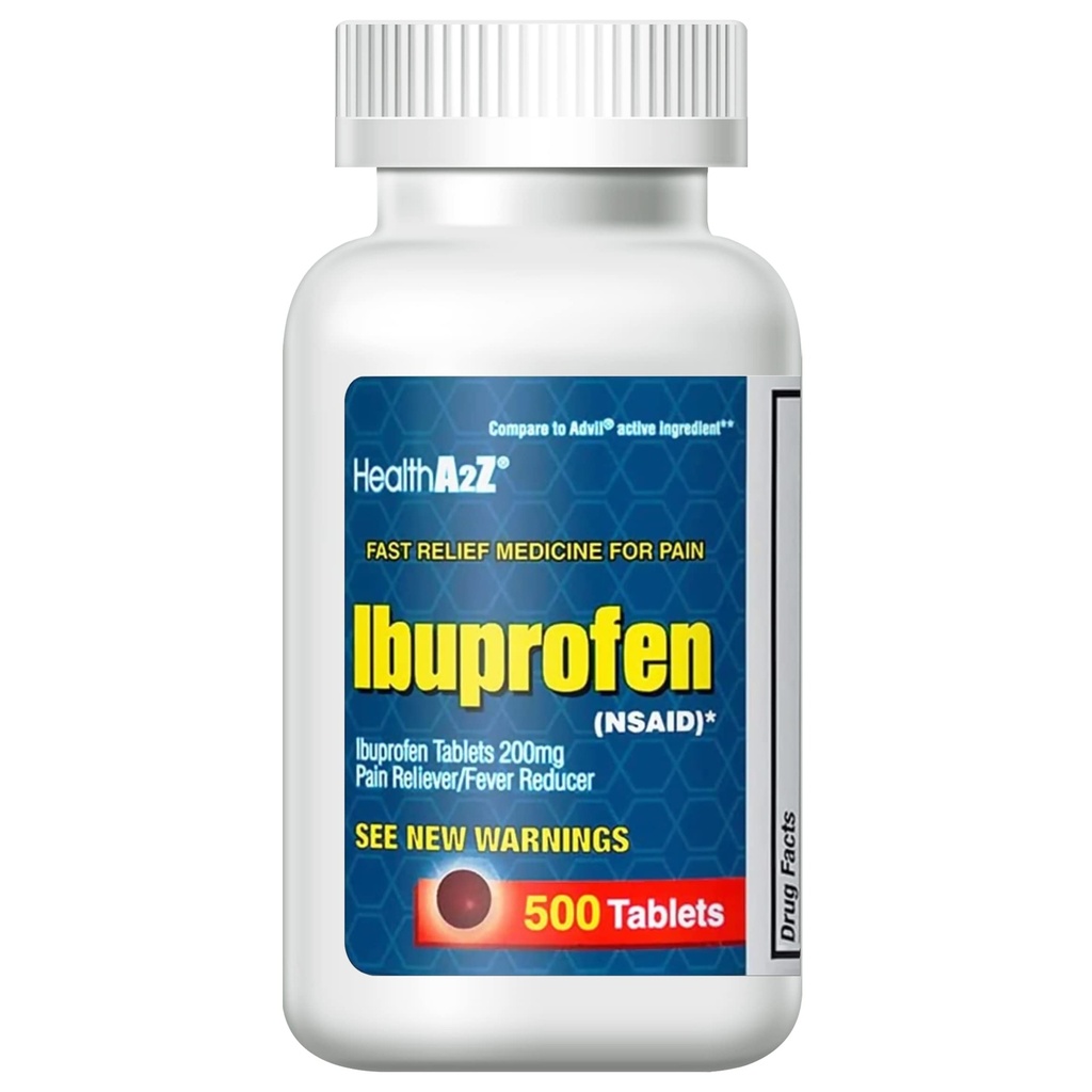 HealthA2Z ® Ibuprofen 200mg PHARMAN 124; 500 Counts PHARMAN 124; Hepain Relief PHARMAN 124; Body Aches PHARMAN 124; Artritis PHARMAL 124; Cramps PHARMAN 124; Back Pain 124; Fever Reducer... (500 Count)