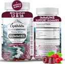 Optivida Nano Silver Imunitate Support Gummies (60 hrabě) - Beta Glucan doplňky pro denní imunitní podporu, Orchard Berry Flavor pro imunitní zdraví, Koloidní Silver dodatek s Beta Glucan 100