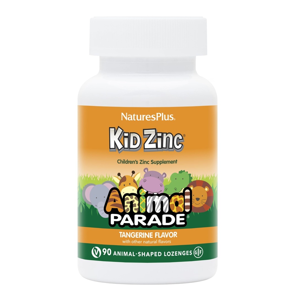 NaturesPlus Animal Parade KidZinek, Tangerine Flavor - 90 Animal- Shaped Lozenges - Organicky Chelated Zinek - Vegan, Gluten Free - 90 Služeb