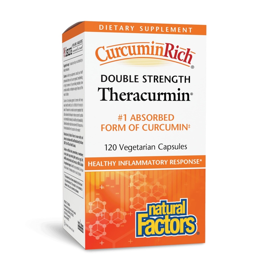 Přírodní faktory CurcuminRich Double Strength Theracurmin - Antioxidant Support Supplement with Curcumin - Dietní doplněk AIDS Muscle & - 120 Vegetariánské kapsle (120 Služeb)