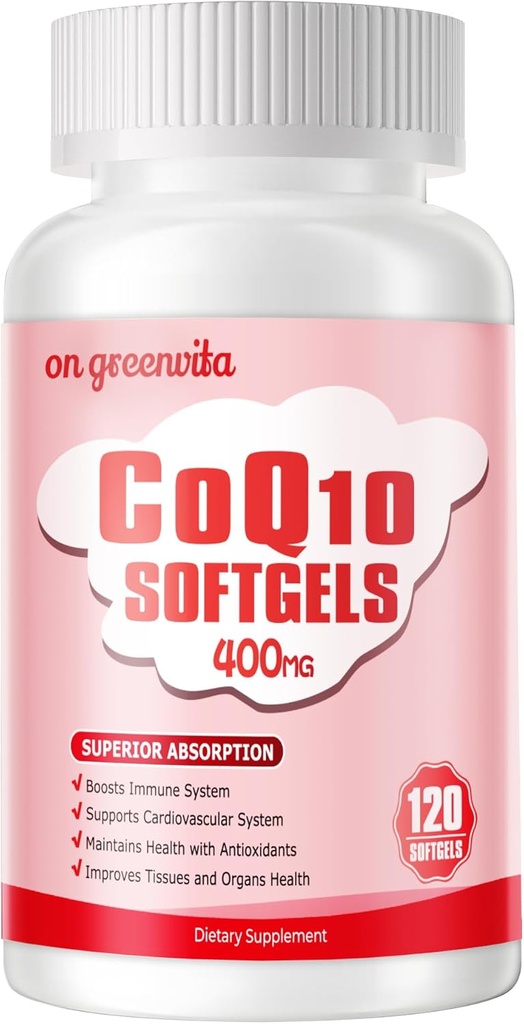 CoQ10-400mg- -Softgels s PQQ, BioPerine & Omega-3, Coenzym Q10 (Ubiquinon) Dodatek pro high- Absorpce, Powerful- Antioxidant, Podpora srdce & Energy- Production, 120 Služeb