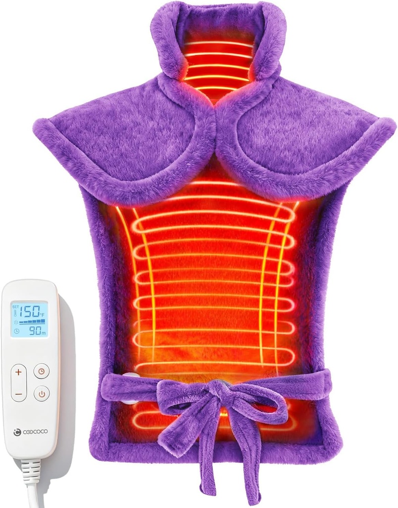 CooCoCo Zadní vyhřívací Pads pro ženy babička, FSA Způsobilé Teplo Pad pro bolest zad úlevu, Roztomilý Teplo Pad s 6 Úrovně tepla, Vánoční dárky pro mámu manželka její babička, ETL Certified, Purple
