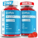 Ashwagandha Gummies Sugar Free for Women Men, High Potency Ashwagandha Root Extract doplňky s L- Theanine GABA Hemomile Turmeric Vitamin D3 B12 pro Stress Dospělí Vegan (Smíšené Berry)