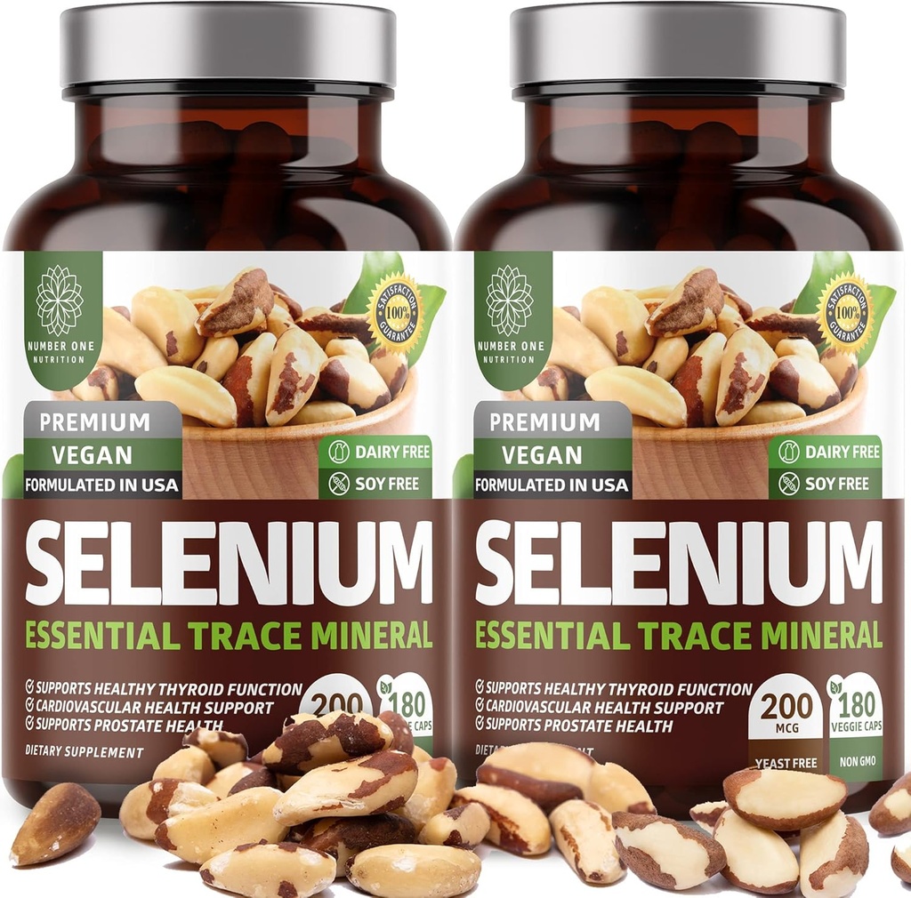 2- Balení N1N Premium čisté selen [Max Absorpce, 200MCG] na podporu imunity, srdce a prostaty zdraví, 360 Veg Caps