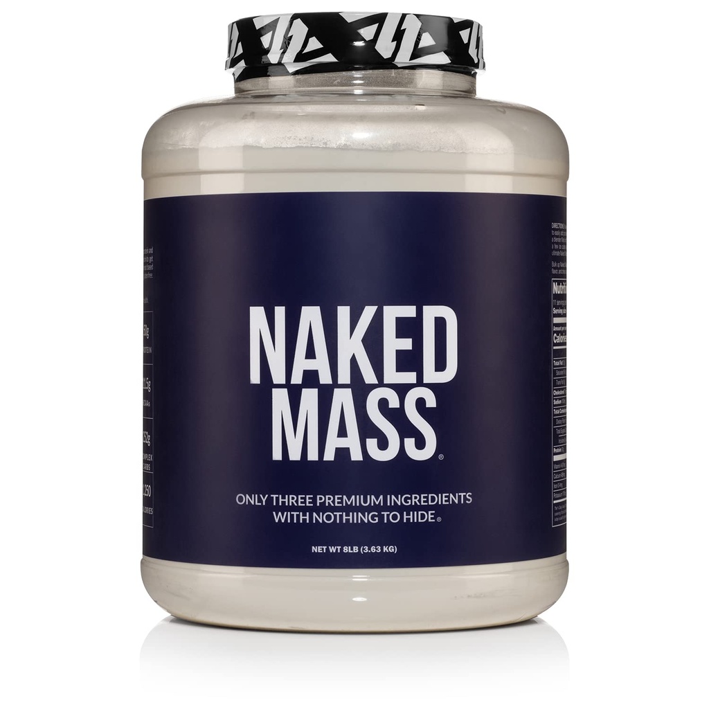 NAKED hmotnost - přírodní hmotnost Gainer Protein Powder - 8 LB Bulk, GMO Free, gluten Free & Soy Free. Žádné umělé přísady - 1,250 kalorií na servírování