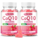 Sugar- Free CoQ10 Gummies 250mg, Coenzym Q10 doplňky Plus Omega-3, vitamin B6 & zinek, vysoká absorpce CoQ10 dodatek pro buněčnou energii a antioxidant podporu, Malina Flavor, Vegan 120Cts