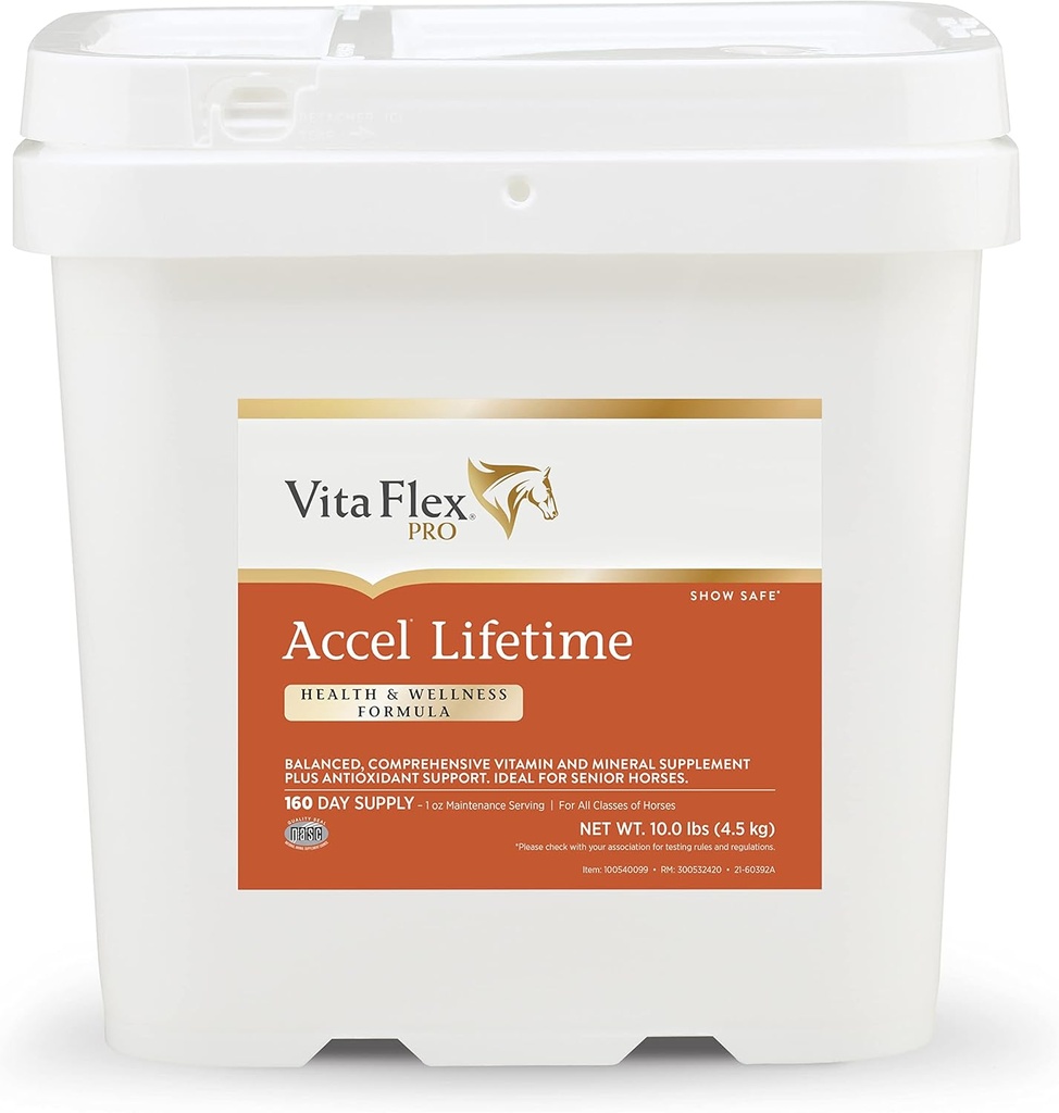 Vita Flex Pro Accel Lifetime Health & Wellness Formule Dodatek pro koně, 10 liber