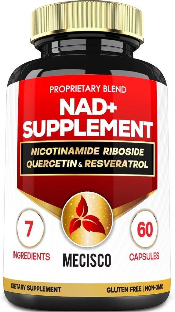 NAD + Doplněk k Nikotinamid Riboside w / Quercetin, Resveratrol, Turmeric, Rhodiola Rosea, Astragalus - 60 Počet