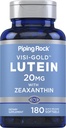 Piping Rock Lutein a Zeaxanthin dodatek 124; 20mg CLANEX 124; 180 Softgels CLANEK 124; z Marigold Extract CLANEX 124; Non- GMO, gluten zdarma