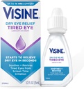Visine Dry Eye Relief Unavené oční lubrikantní oční kapky, Moisturising & Soothing sterilní kapky pro podrážděné, suché a unavené oči Vzhledem k času obrazovky Irritation, Polyethylenglykol, 0.5 f. oz