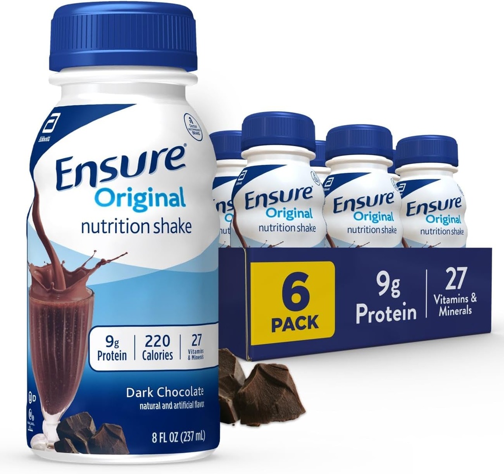 Zajistit Original Dark Chocolate Nutrition Shake 124; Jídelní náhrada Shake 124; 6 Počet (Balení po 1)