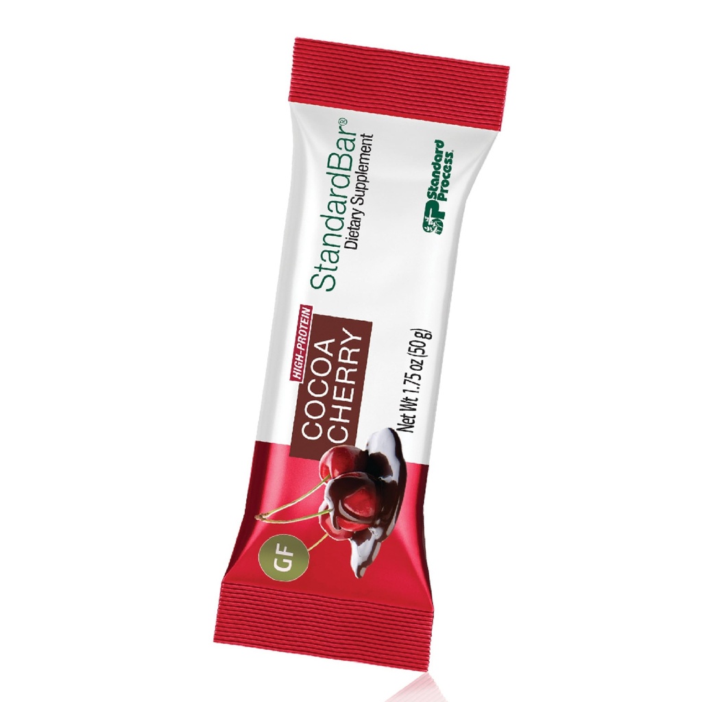 Standard Process StandardBar Cocoa Cherry - Daily Energy Support Food Bar - Nutriční Bar s karbohydráty a bílkovinami - Cvičení Snack Bar - 18 Pack