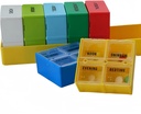 Velký pouzdro na týden, 7- denní pouzdro na pero Compartments, Pill Organizer 4 Times Daily, 4- A- Day Pill Container, Secure Compartments, 7.8 x 2.3 x 2.3 in, žluté