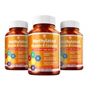 1 Tělesný vitamin B Complex 3 Pack - Biologicky dostupné B vitaminy s 5- MTHF folátem, B1, B2, B5, B6, Methyl B12, Niacin & Biotin - Non- GMO, Vegan, Made in USA