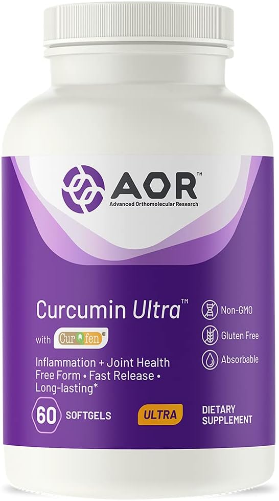 AOR, Curcumin Ultra, Premium doplněk, Fast- acting Joint Support, 60 Softgels (60 Služeb)