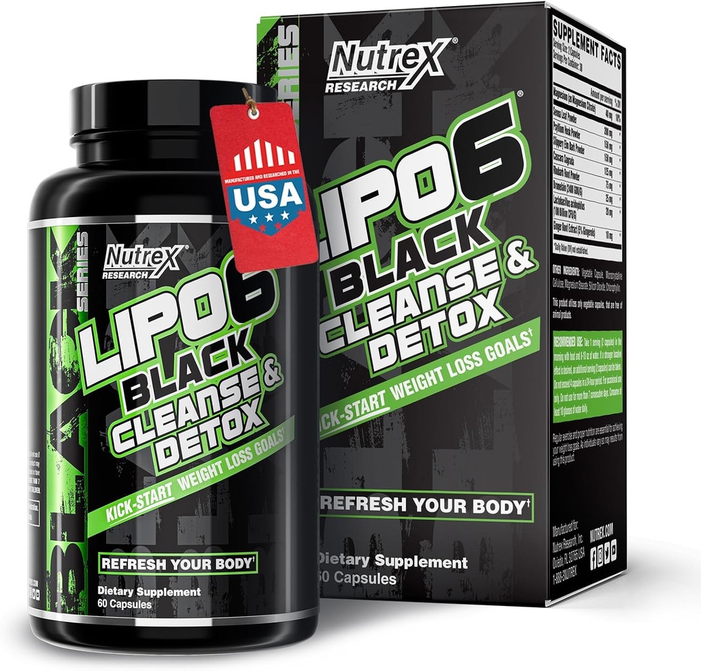 Nutrex Výzkum Lipo-6 Čistota & Detox pro hubnutí & trávicí zdraví 124; 7 Den Fast- působící přírodní colon Cleanser a Detox pro ženy & Muži 124; Snižte Bloating, Zvýšení energie, Ease Digestion