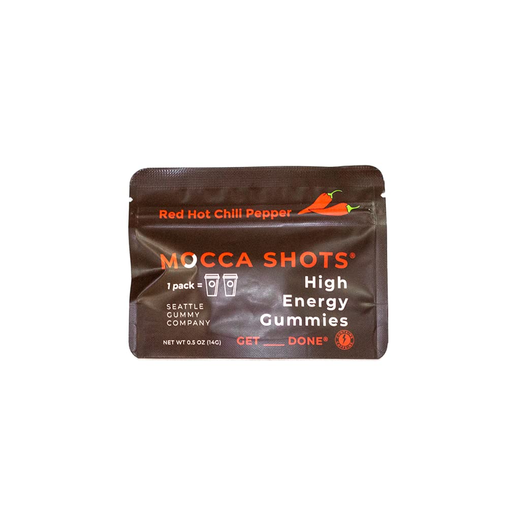 Kofein Energy Chews 12- Pack, 200mg Kofein per Pack! Kofein Boost, Coffee Energy Gummy, Vegan, Gluten Free - Mocca střílí červené horké chilli pepř čokoláda