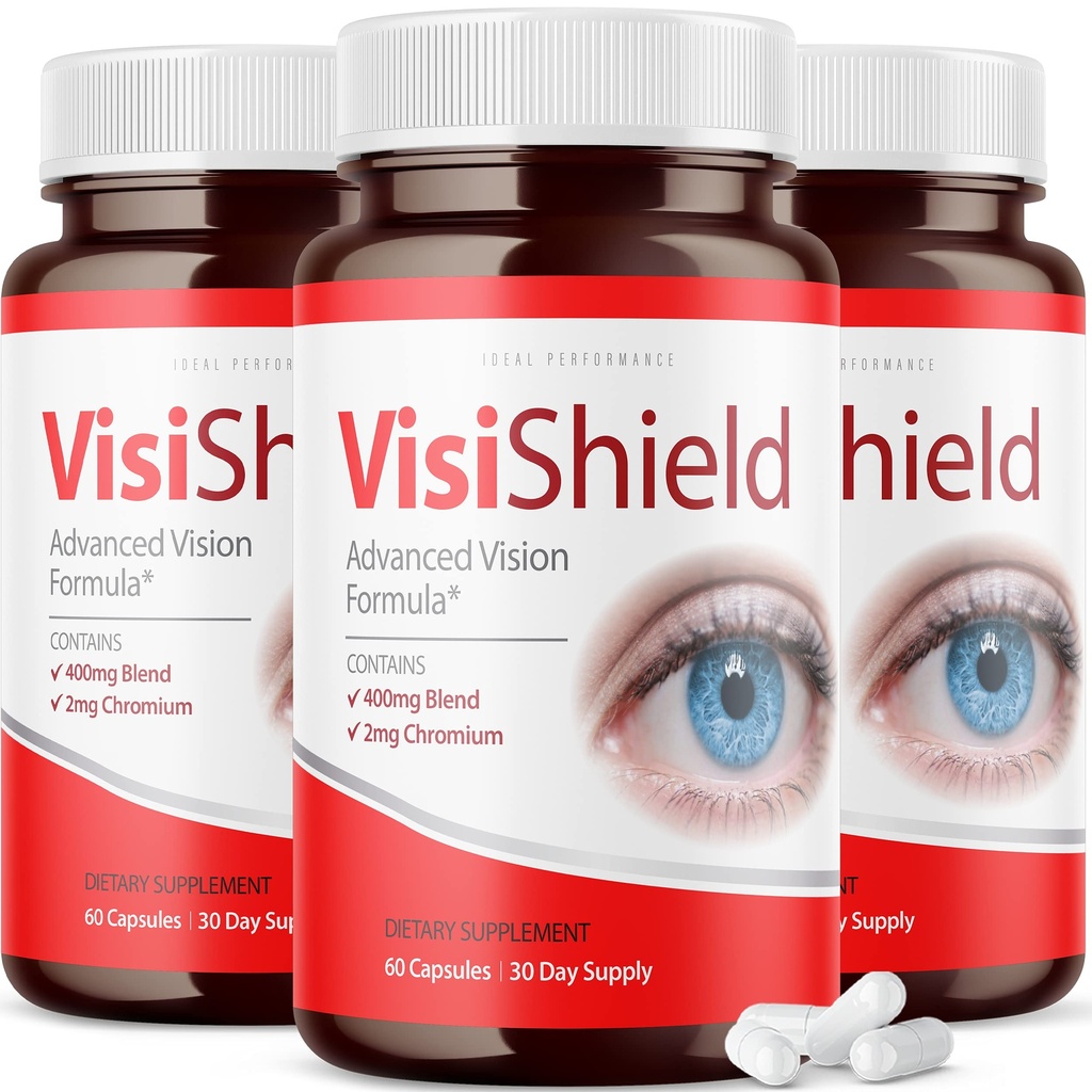 (3 balení) Visishield Advanced Vision Formule pro oční doplňky pilulky Vitamíny (180 Kapsle)
