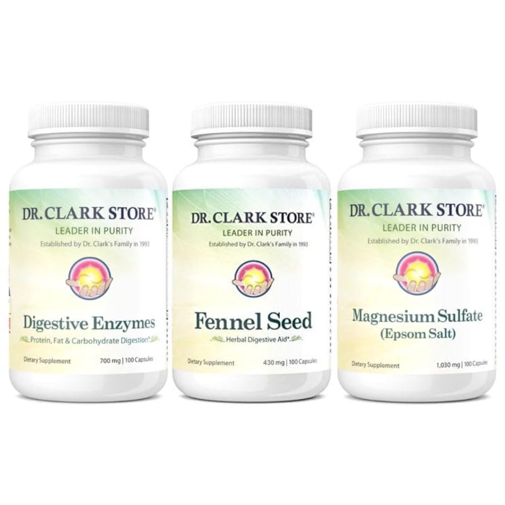 Dr Clark Store Flat Tummy & Defloating Kit - Přírodní stravitelná podpora pro nafukovací úlevu, plochý žaludek a zlepšené zdraví