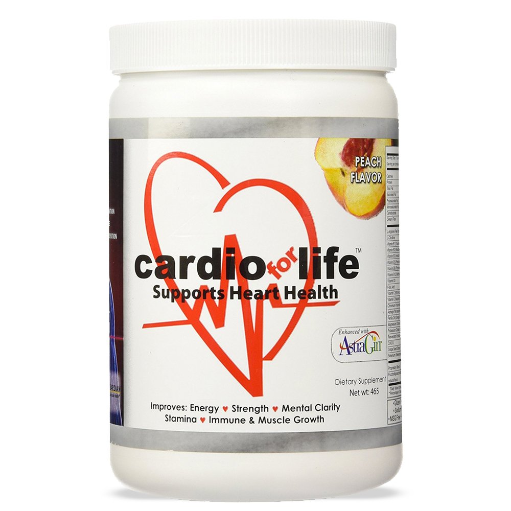 Kardio pro život L-arginin prášek 16oz - přírodní oxidy dusíku dodatek Cardiovaskulární zvýšení energie - Peach