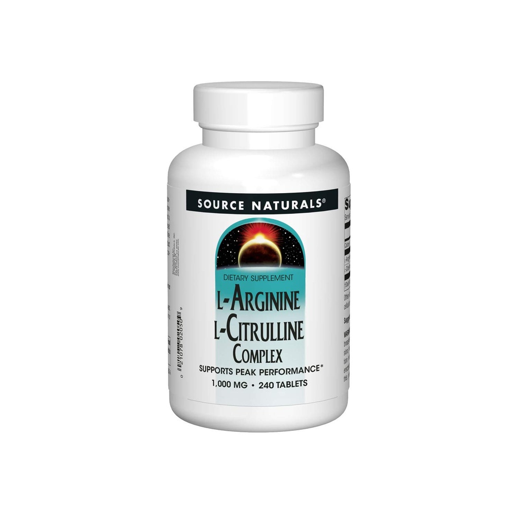 Zdroj Naturals L- Arginine L- Citrulline Complex, Essential Amino Acid Supplement, Podporuje špičkový výkon * 1000 mg - 240 tablet