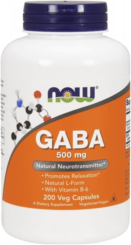 Nyní Potraviny - GABA s vitaminem B6 500 mg. - 200 Vegetariánských kapslí