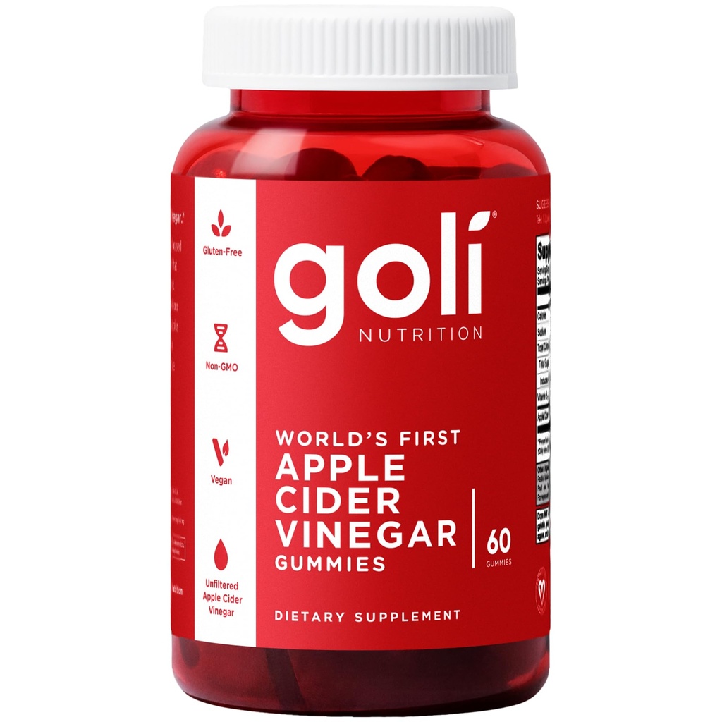 Goli jablečný ocet Gumový Vitamíny - 60 Počet - Vitamin B12, Gelatin- Free, gluten- Free, Vegan & Non- GMO