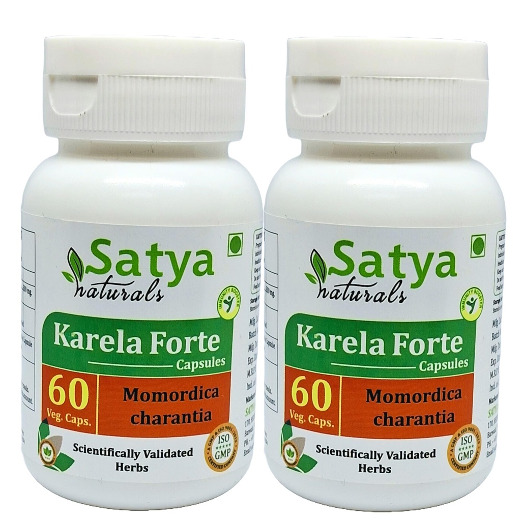 Bitter Melon Forte Capsule 500 mg. 60 Veg. Karela (Momordica Charantia) Extrakční kapsle pro muže a ženy 124; Ayurvedic Herbal Supplement / Remedies Appen124; 10: 1 Forte (2 láhve 60 Kapsle)
