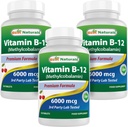 Nejlepší Naturals Vitamin B-12 jako methylkobalamin (methyl B12), 6000 mcg 120 Sublingvální tablety (120 Počet (balení po 3))