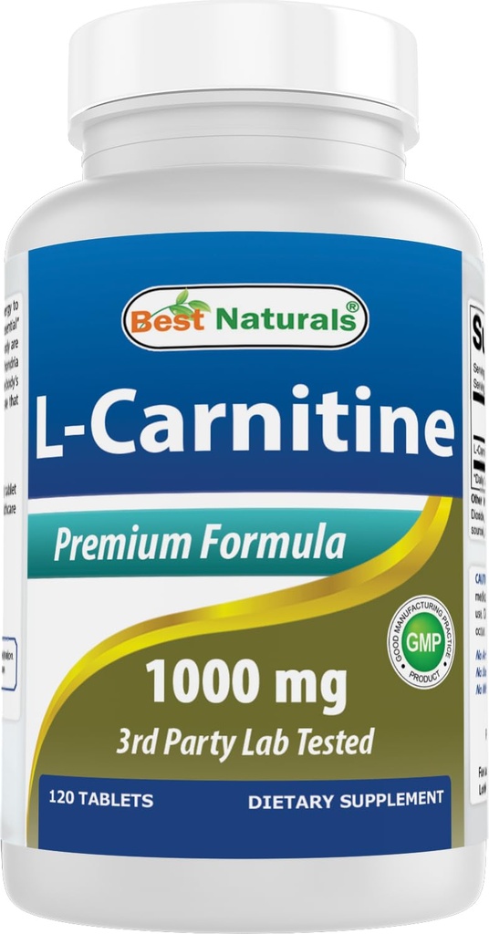 Nejlepší Naturals L- karnitin Fumarate 1000mg na tabletu - 120 Počet - zvyšuje buněčnou energii