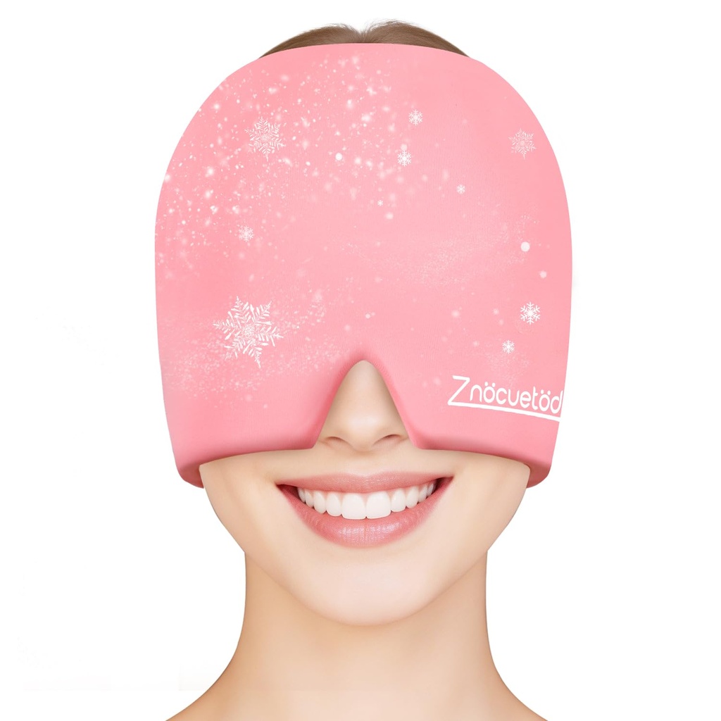 ZNÖCUETÖD Migréna Bolest hlavy Relief Cap Cap Full Head Pack Wrap Chlazení Gel Ice Beanie Studená Cap Hot / Studená komprese terapie pro Sinus, Stres, napětí, bolest hlavy Relief, Ženy