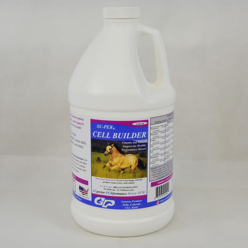 SU-PER Builder Koňský dodatek - High Iron Vitamin Mineral Equine Blood Builder Liquid for Performance Horses - 1 / 2 Gallon