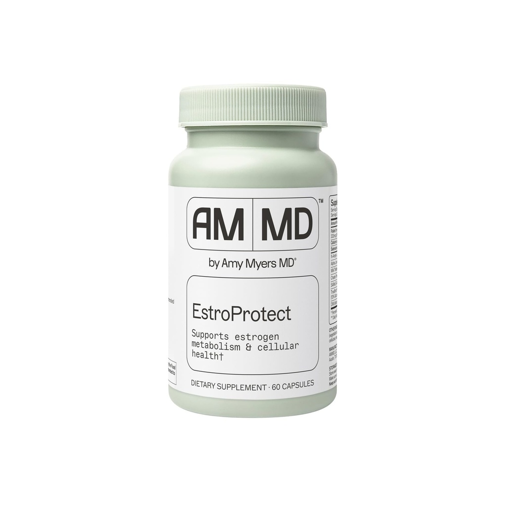Amy Myers MD EstroProtect Doplněk - Podporuje Estrogen Balance & Hormon Zdraví - DIM, Calcium-D-Glucarát, Brokolice Seed Extract - 60 Kapsle