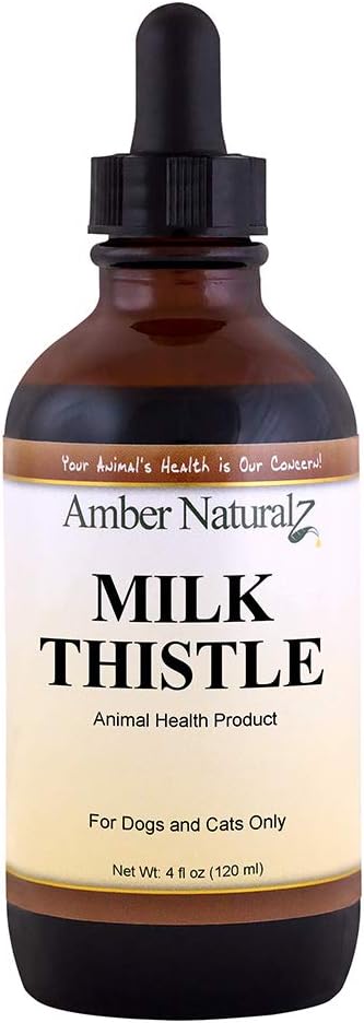 AMBER NATURALZ Mléko Thistle Bylinný dodatek pro psy a kočky 124; Podporuje normální funkce jater a detoxikace 124; Přírodní pomoc na podporu jater a zdraví kůže