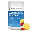 Dr. Berg Nulový cukr Hydratace Keto Electrolyte Powder - Vylepšený w / 1000 mg kalium & Real Pink Himalayan Salt (NENÍ stolní sůl) - Malina & Lemon Flavor Hydration Drink Supplement, 100 Služeb