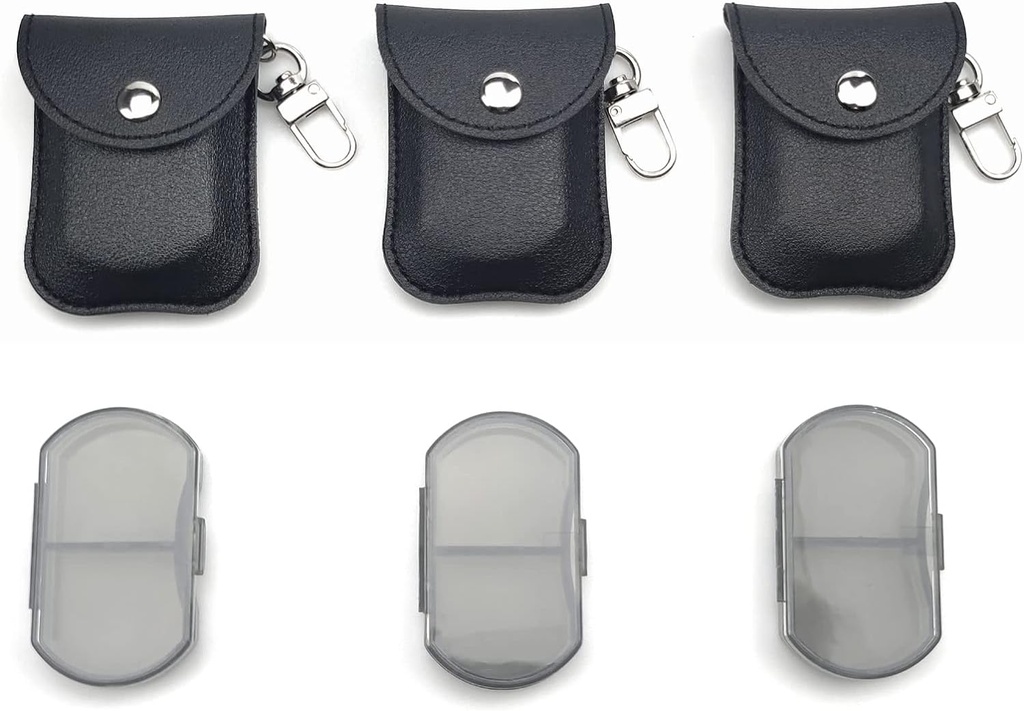VOFOON 3 Balení malé pilulky organizátor, Cestovní Pill Box pro Purse, Keychain Pill Holder, Kapesní Pill Kontejner, 2 krát denně přenosné léky Vitamin Case, Fish Oil Box, Doplněk Box