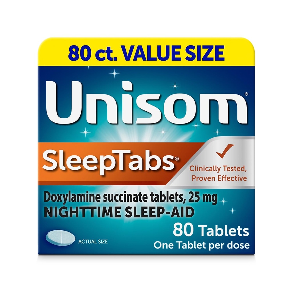 Unisom SleepTabs, Nighttime Sleep- aid, Doxylamin Succinate, 80 tablet