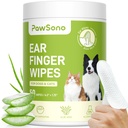 Ušní prst Wipes for Dogs & Cats, Silnější pes Čistič Ušní Wipes, Přírodní útěcha Cat Čistič Ušní pes, Pet Health Supplies for Dog Small Animal Cat, Aloe Scent Deodorising - 50 Počet