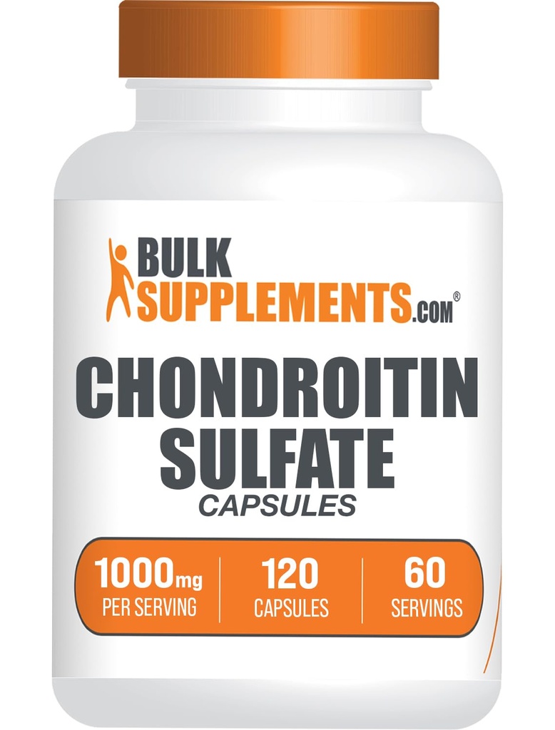 BulkSupplements.com Chondroitin Sulfath Kapsle - Nutriční dodatek, Chondroitin Sulfath 1000 mg - Gluten Free, 2 Kapsle per Serving, 120 Počet (balení po 1)