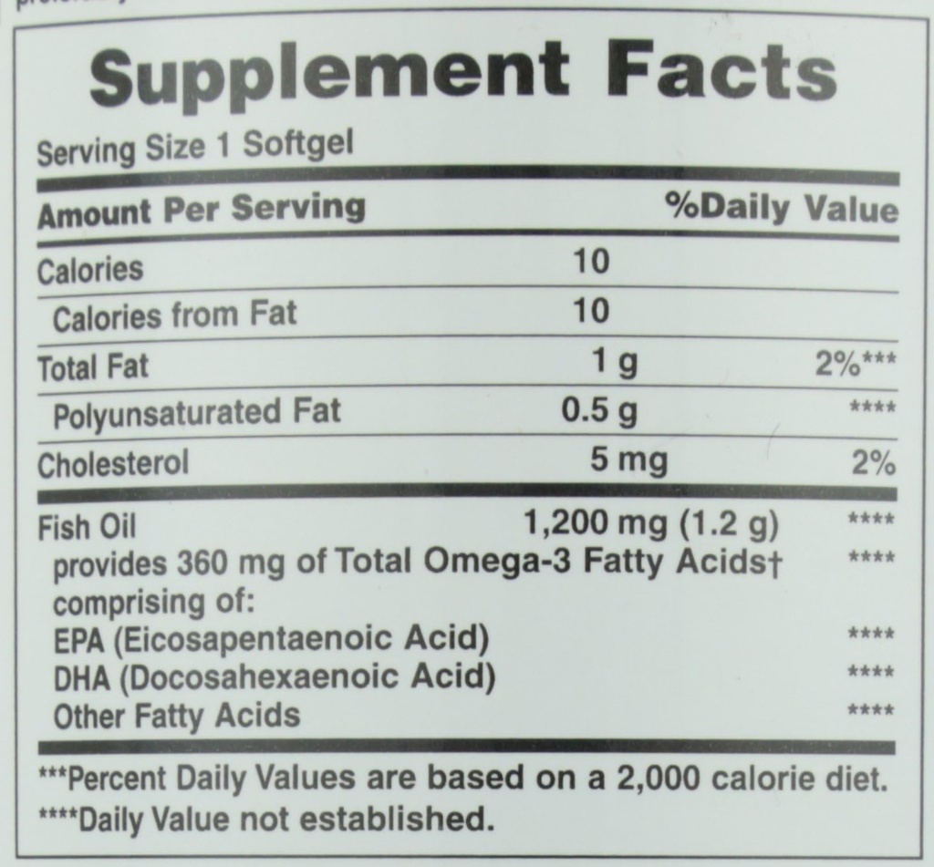 Nature 's Bounty Fish Oil, Podporuje zdraví srdce, 1200 Mg, rychlé uvolnění Softgels, 200 Ct (balení po 2)