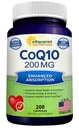 aSquared Nutrition CoQ10 (200 Kapsle a 200mg) - High Absorption Vegan CO Q-10 Powder - Enzyme Ubiquinone Supplemente Pills, Extra Antioxidant Coenzym Q10 Vitamin, Coq 10 Alernative to Softgels