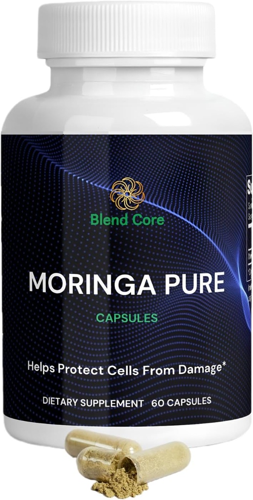 Moringa Antioxidant Kapsle - Natural Moringa Oleifera - 800 MG Energy, Metabolismus, & Imunitní Podpora.