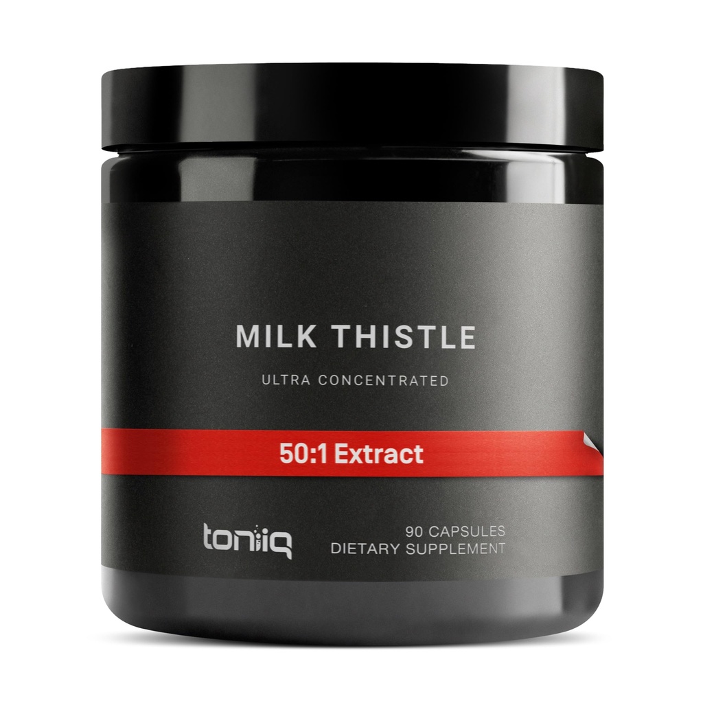 Toniiq Mléko Thistle - Ultra High Potency 50: 1 Extrakt s 80% Silymarin - Vysoce koncentrovaný - Third- Party Lab Tested - 90 Kapsle